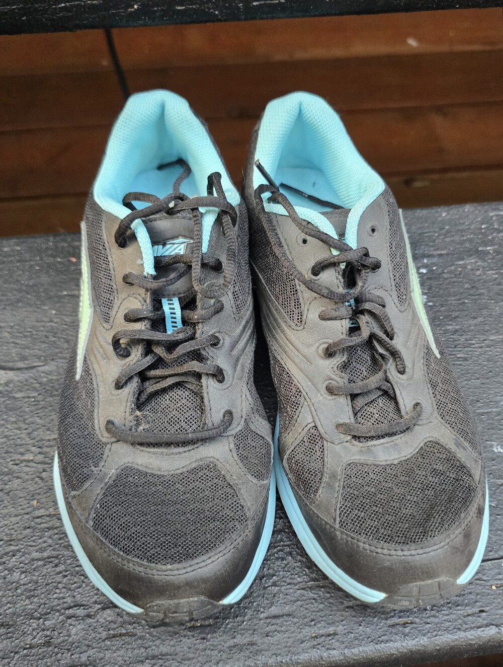 Avia Running Shoes Lightweight Athletic Sneakers Black Aqua Size 9
